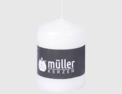 Stumpenkerze Weiß klein