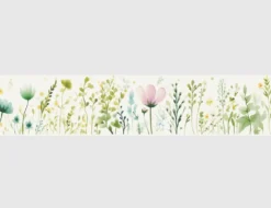 Tapetenborte Vinyl Blume Bunt