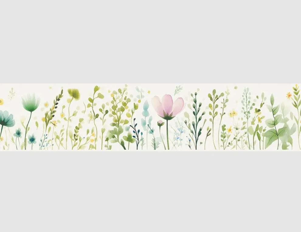 Tapetenborte Vinyl Blume Bunt