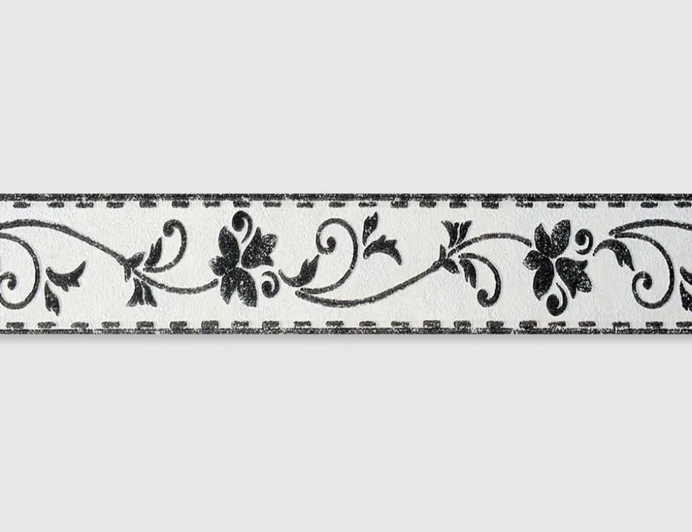 Tapetenborte Vinyl Blume Schwarz