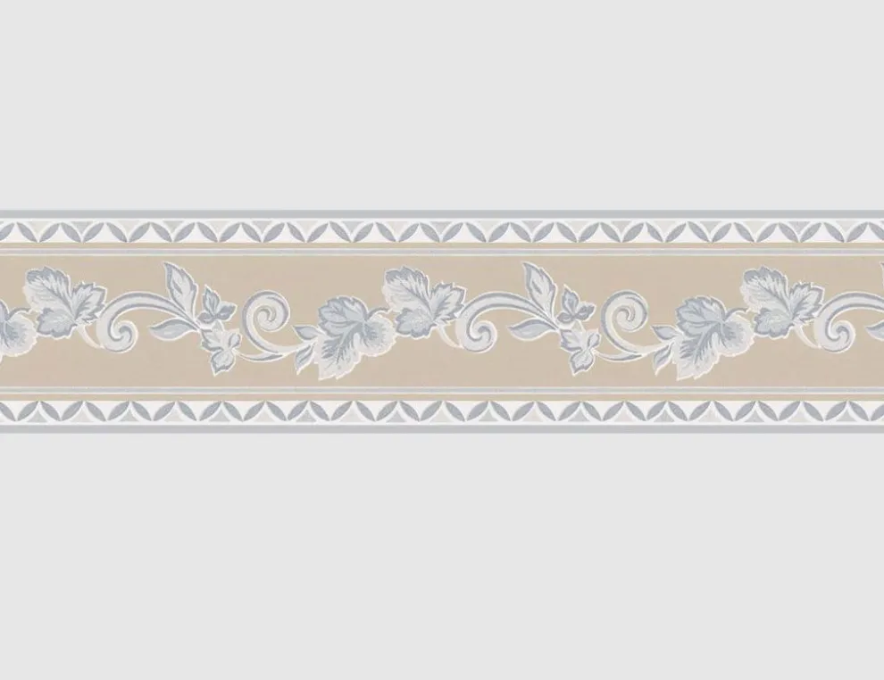 Tapetenborte Vlies Ranke Beige-Grau