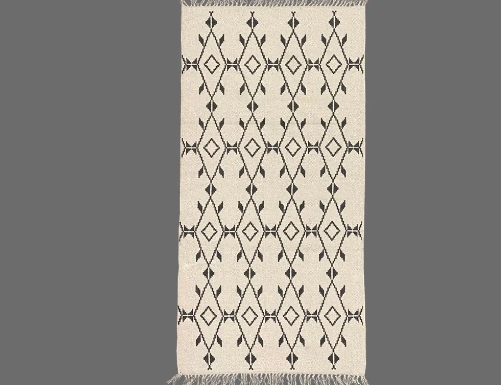 Teppich Dhurry bedruckt beige