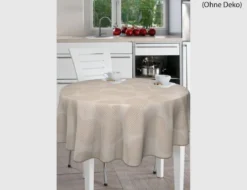 Tischdecke Paspel Kreise Beige Ø140cm