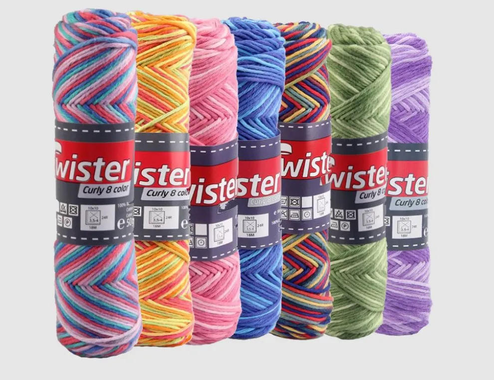 Topflappengarn Twister Curly Color