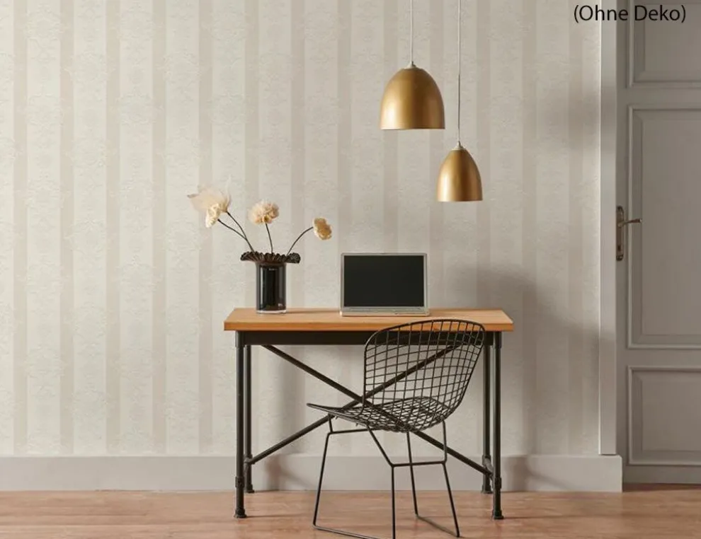 Vinyltapete Ornament Flitter Beige
