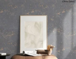 Vliestapete Betonoptik Anthrazit, Gold