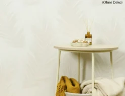Vliestapete Federn Beige