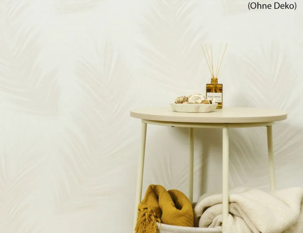 Vliestapete Federn Beige
