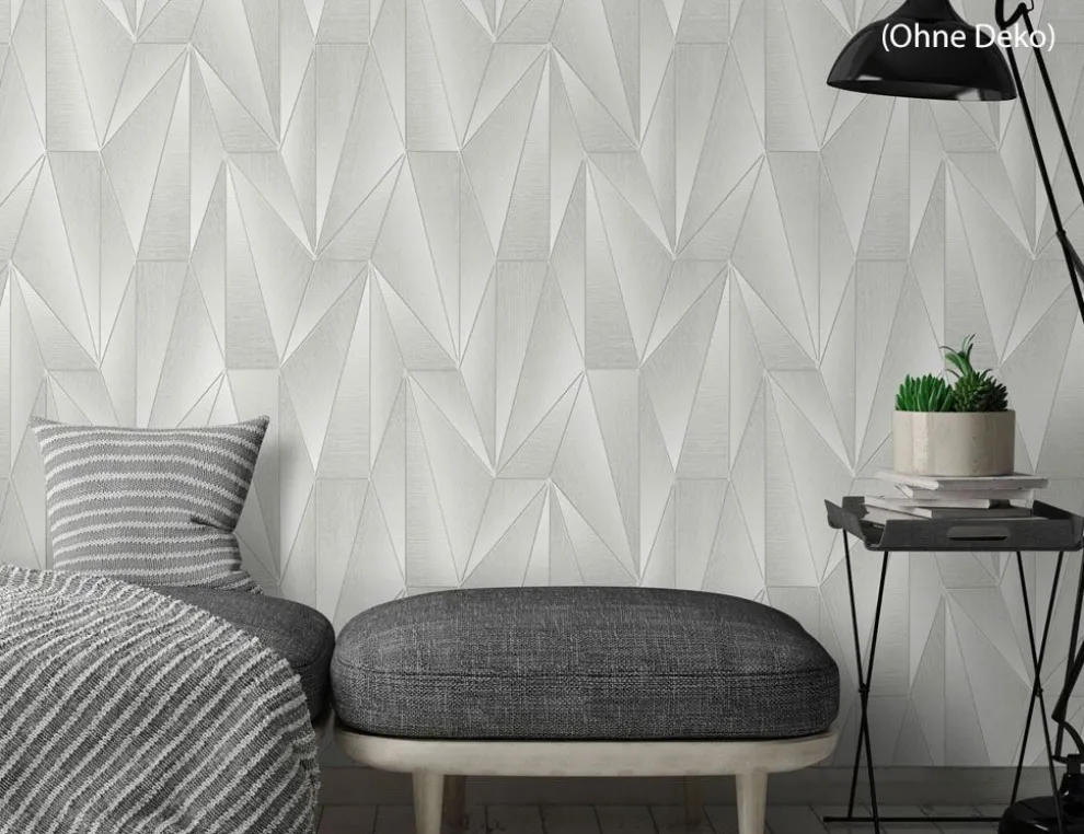Vliestapete Grafik Metallic Grau