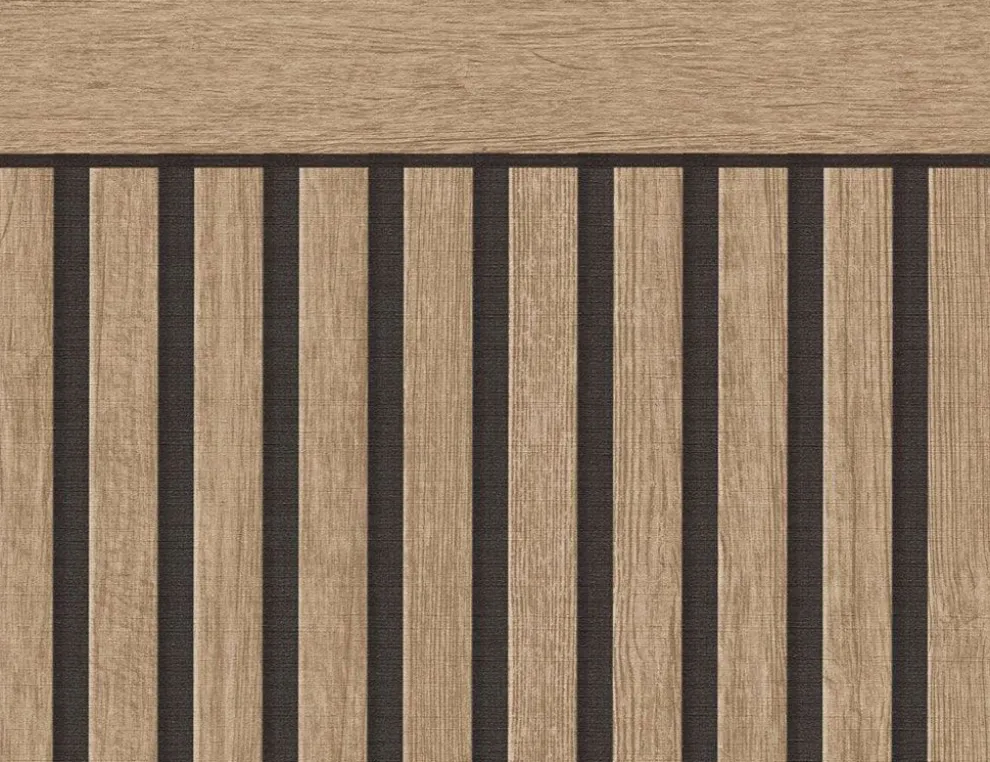Vliestapete Holz Dunkelbraun, quer
