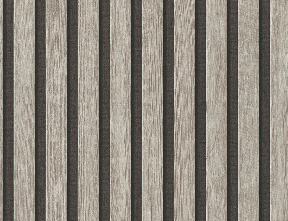 Vliestapete Holz Grau