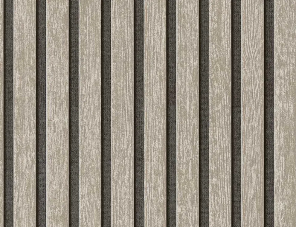 Vliestapete Holz Grau Schwarz