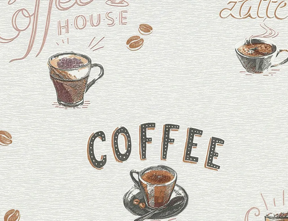 Vliestapete Kaffee Beige