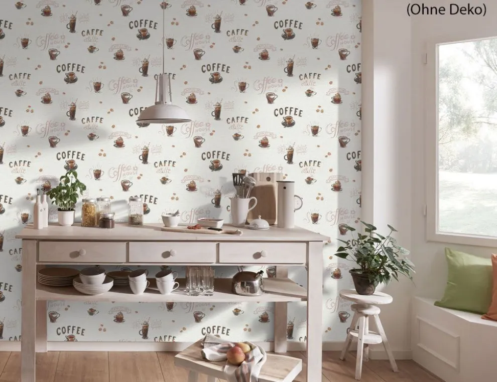 Vliestapete Kaffee Beige