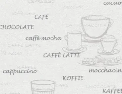 Vliestapete Kaffeemotiv Silber