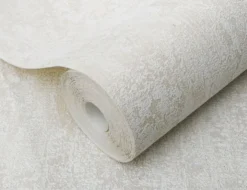 Vliestapete Kalkoptik Beige, Weiß