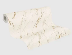 Vliestapete Marmor Beige, Gold