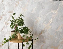 Vliestapete Stein Marmor Gold