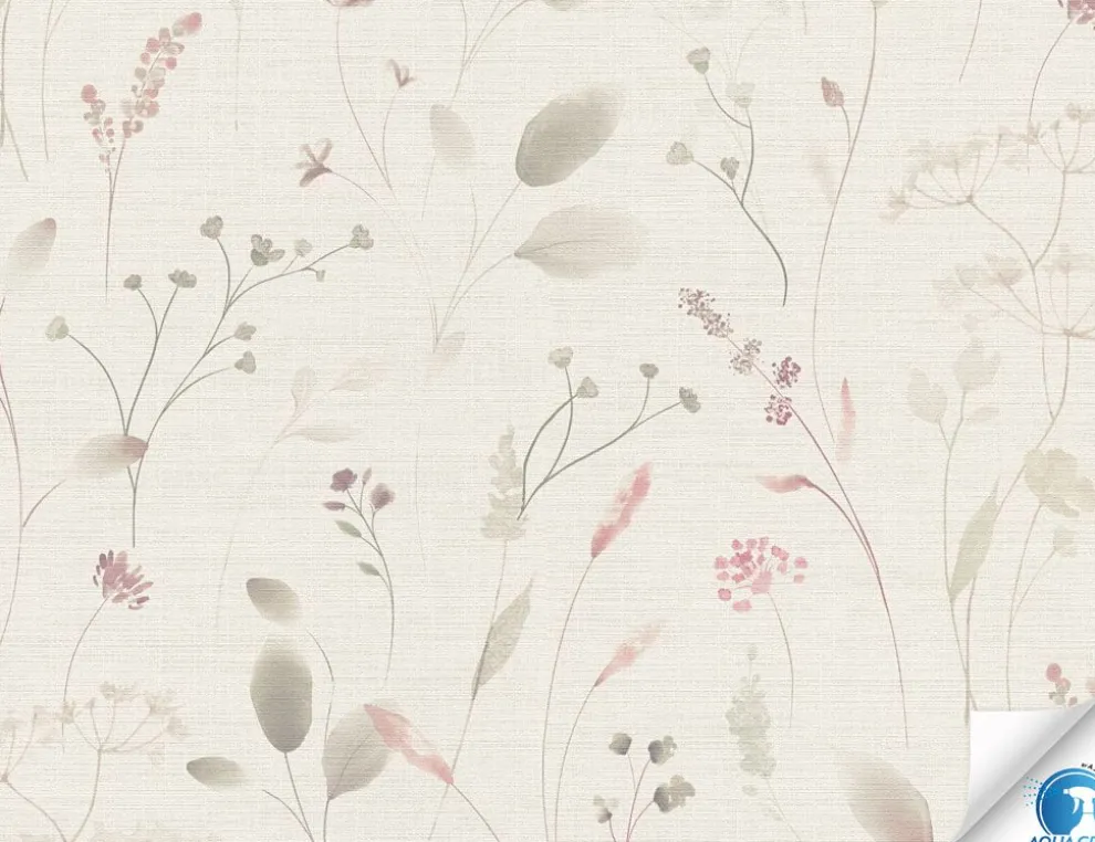 Vorgeleimte Vliestapete Blume Beige