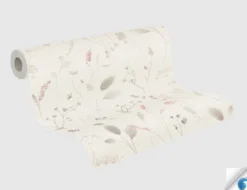 Vorgeleimte Vliestapete Blume Beige