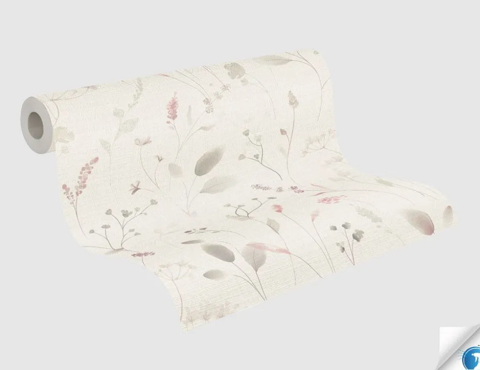 Vorgeleimte Vliestapete Blume Beige