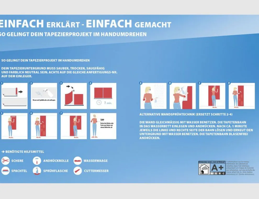 Vorgeleimte Vliestapete Textilstruktur Salbeigrün