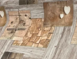 Wachstuch Holz Vintage Braun