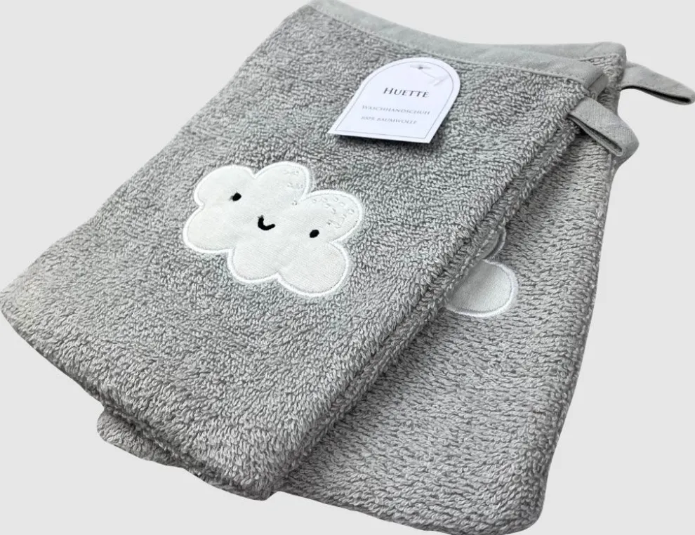 Waschlappen Wolke Grau 2er Set